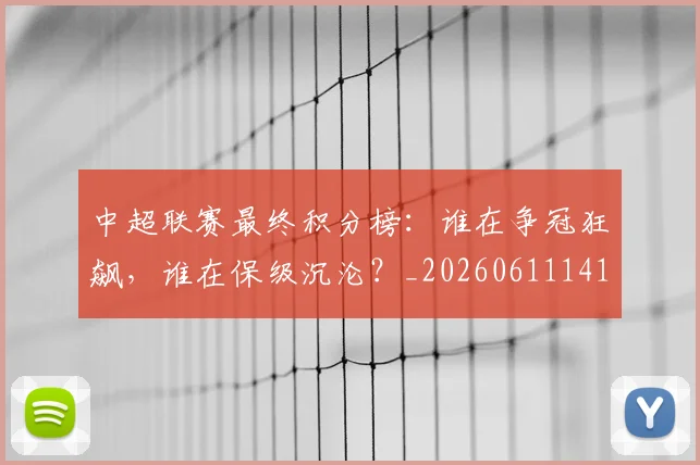中超联赛最终积分榜：谁在争冠狂飙，谁在保级沉沦？_20260611141640